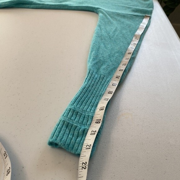 J Crew New! Wool Blend High Low Tunic Turtleneck Sweater Long Sleeve Turquoise - Picture 13 of 15